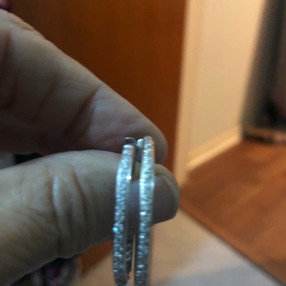 14 K WHITE GOLD HOOPS